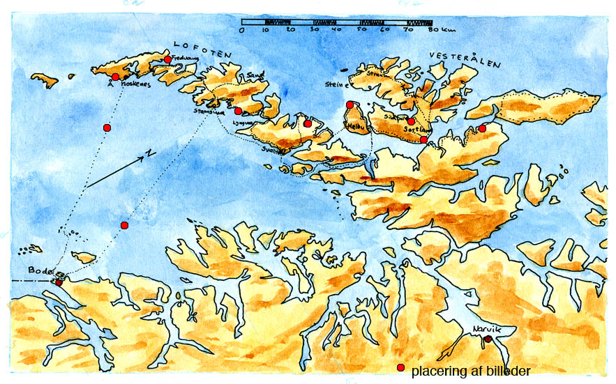 Kort over Lofoten